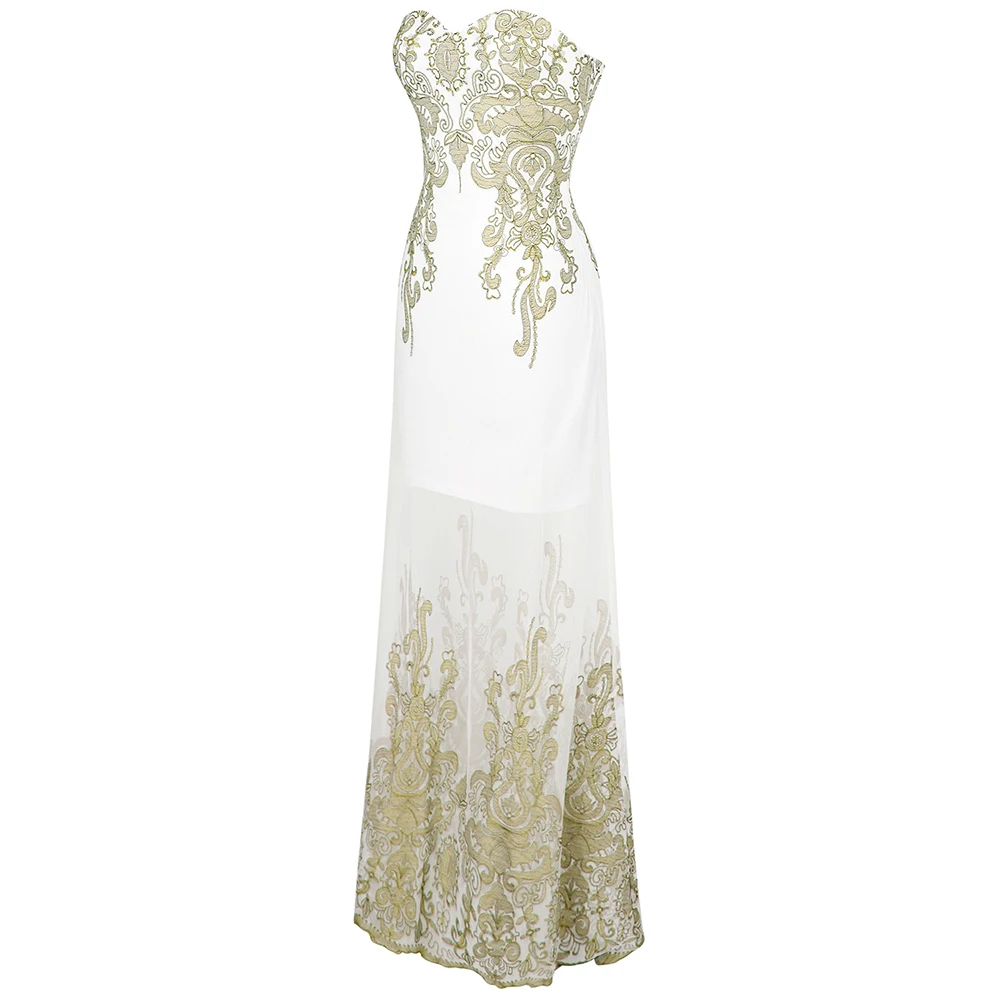 Angel-Fashion винтажные вечерние платья с вышивкой 1920s Прозрачные тюлевые вечерние 189