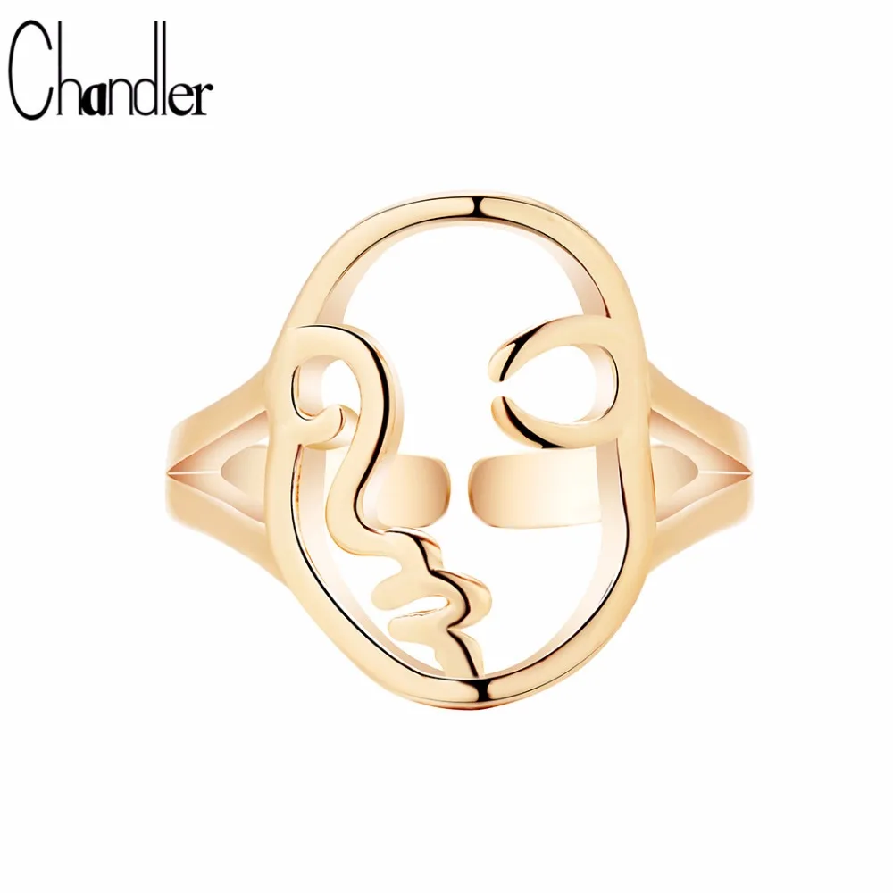 Чандлер 2018 новые этнические абстрактные металлические полые кольца для лица