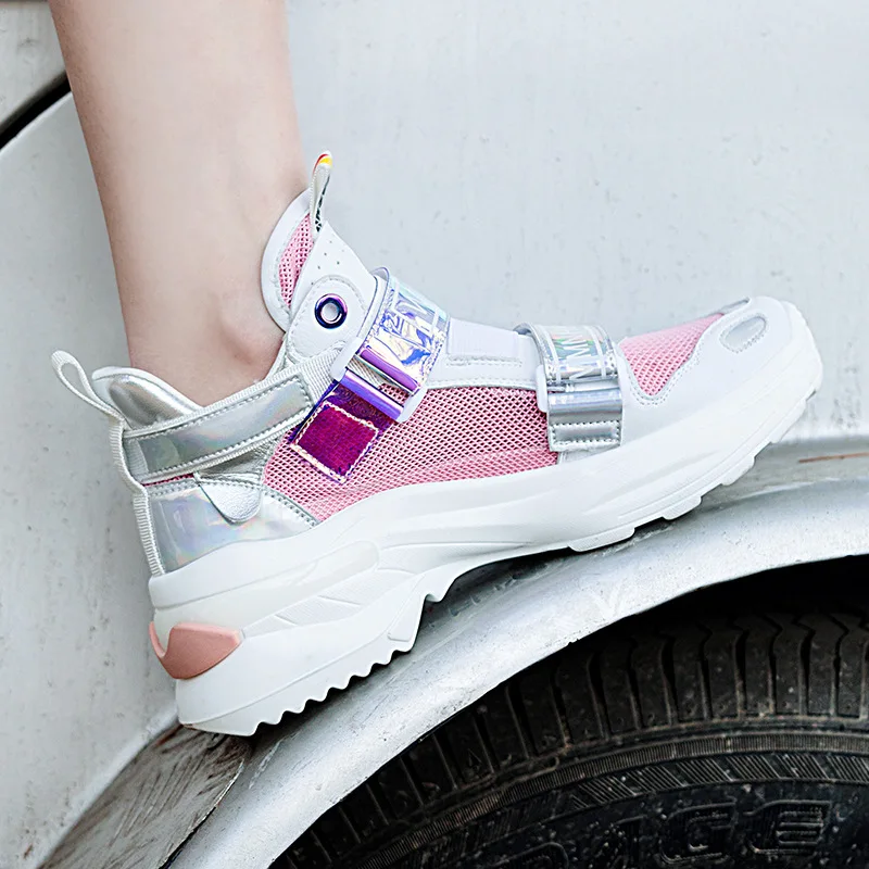 Повседневная обувь; женские кроссовки на платформе; zapatos de mujer; сезон весна; Новинка; chaussures femme; Женская обувь в стиле пэчворк