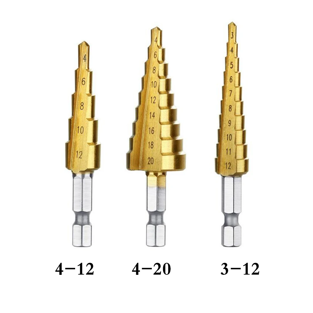 3x, на Возраст 4-12/20/32mm HSS спираль и прямые брюки с прорезями центровочное сверло карбида вольфрама с покрытием Алюминий Мини-дрель Аксессуары Титан шаг шарошечное буровое долото с резьбовой головкой - Цвет: as showing