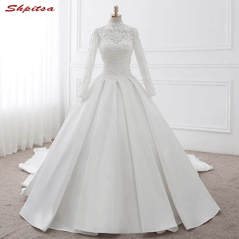 Long Sleeve Lace Wedding Dress Ball Gown Gowns Weeding Weding High Neck Bridal Bride Dresses Weddingdress | Свадьбы и торжества