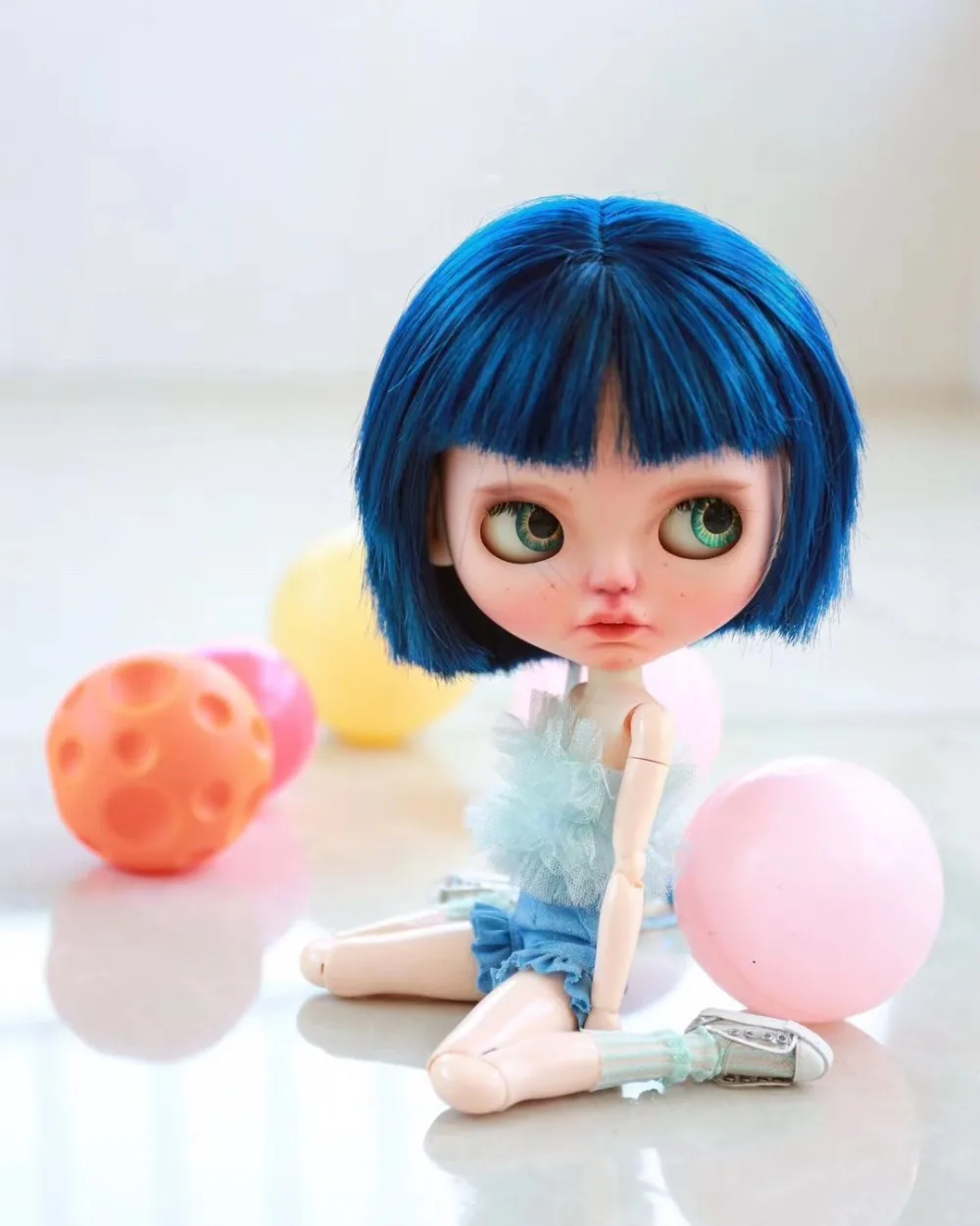 1/6 BJD 30 см игрушки куклы 19 шарниров высшего качества BJD шаровые шарниры синие короткие волосы классная девушка макияж кукла blyth
