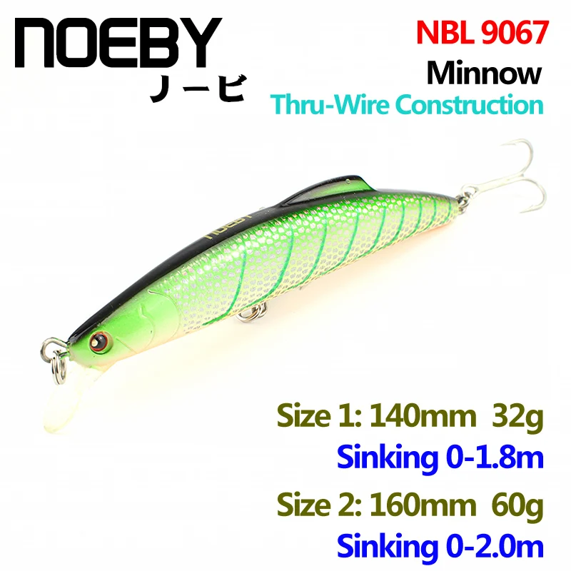 Рыболовная приманка NOEBY NBL 160 1 шт. 9067 мм/60 г Тонущая в форме гольяна с суперсквозным