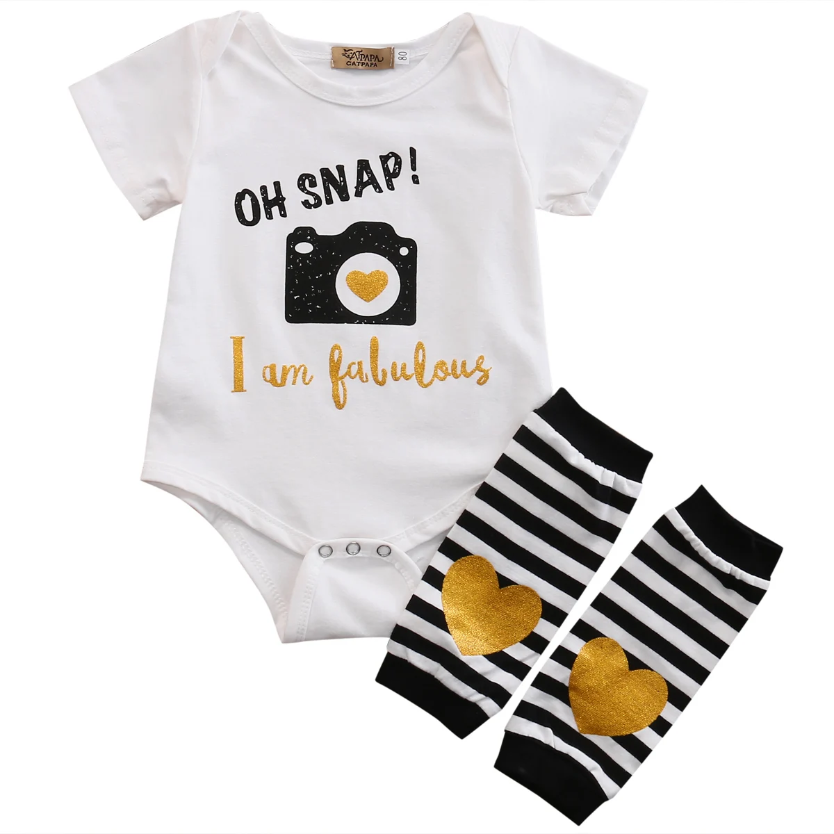2017 Одежда для новорожденных девочек и малышей Комплект Камера печати Топы
