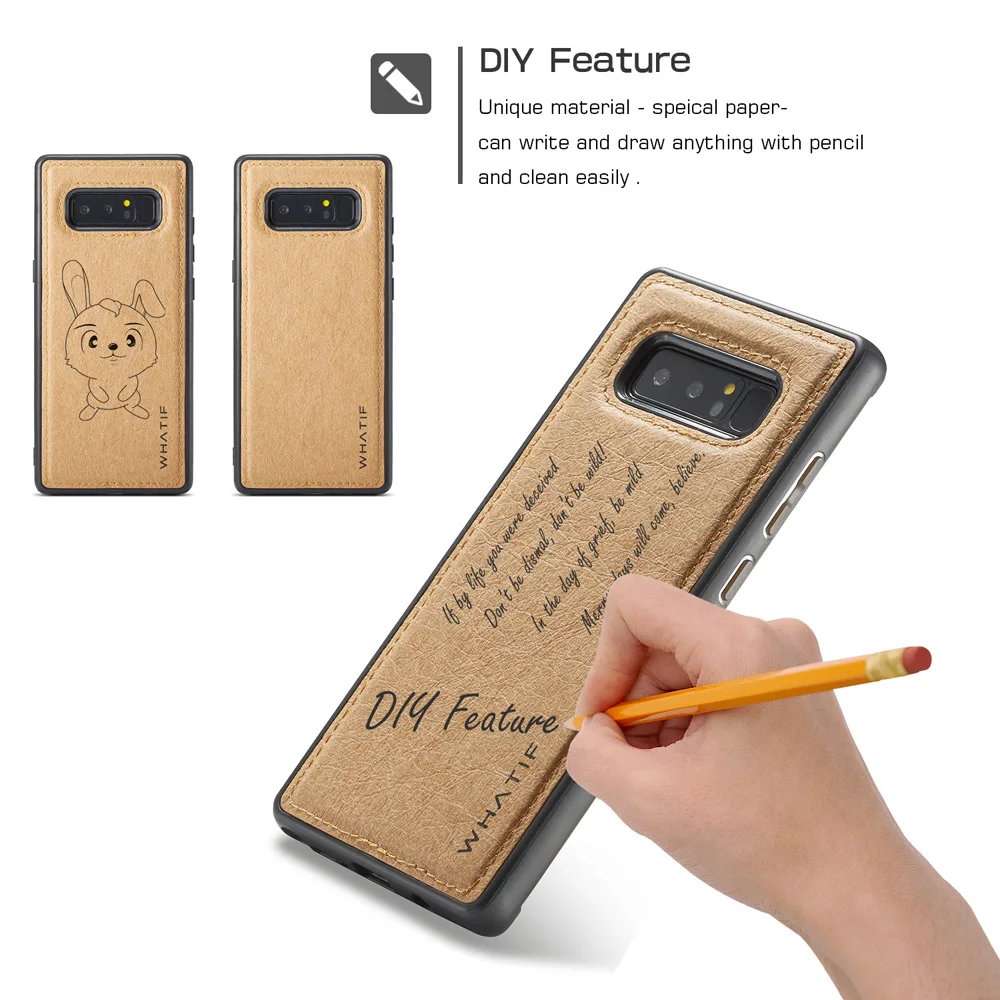 WHATIF чехлы для телефонов Samsung Galaxy Note 8 чехол N950F N950U специальная бумажная задняя