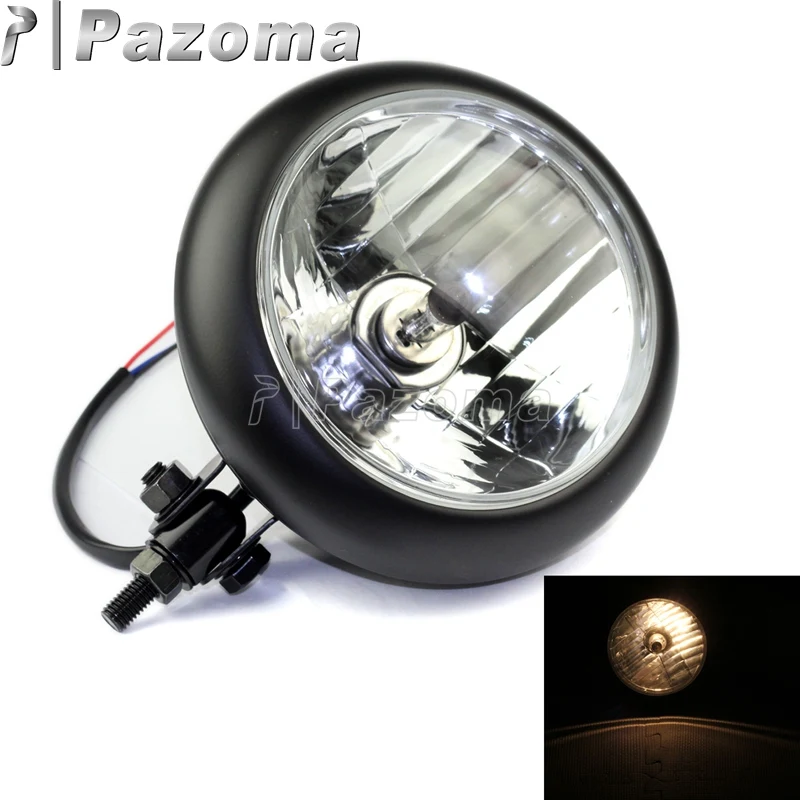 Черная передняя фара для мотоцикла EMARK H4 12 В Harley Bobbers ходячие мотоциклов