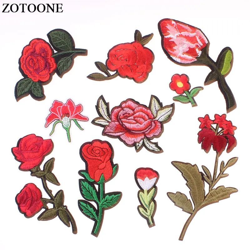 ZOTOON Epeony вышитые розы утюгом патчи для одежды DIY Лилия высококачественные