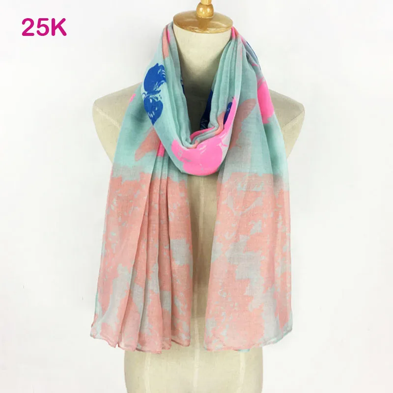 Новое поступление вискоза длинный милый шарф с цветочным принтом шаль мягкие