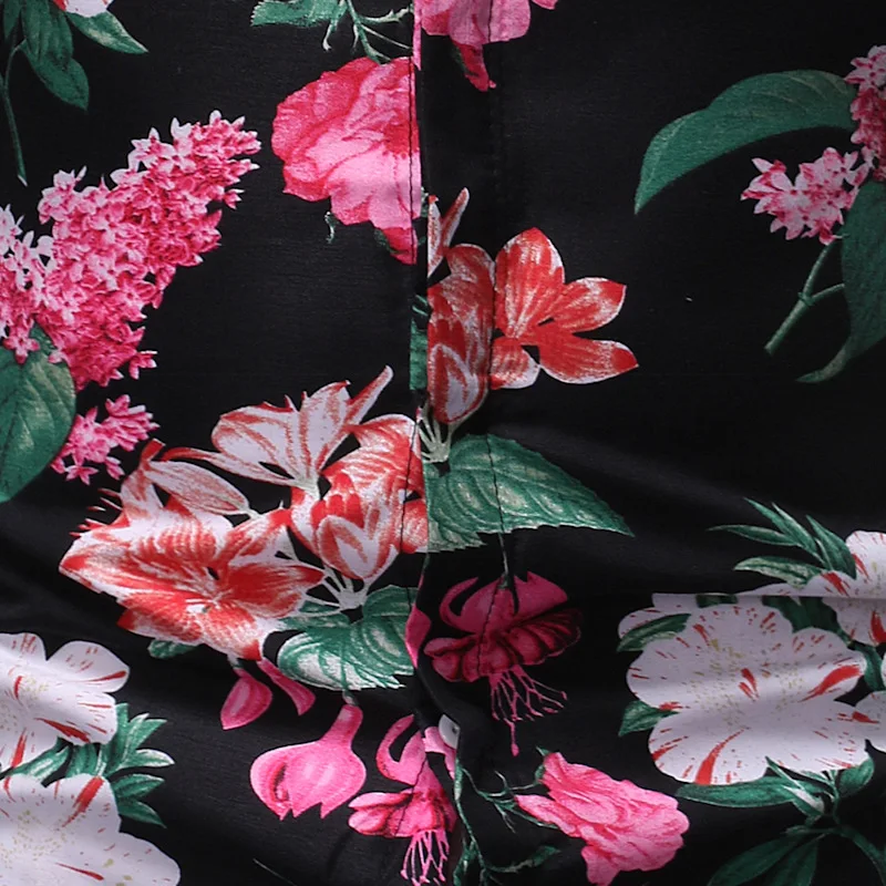 

2019 Summer Mens Hawaiian Print Shirt Male Business Casual Bohemain Beach Shirts Men Short Sleeve Tops