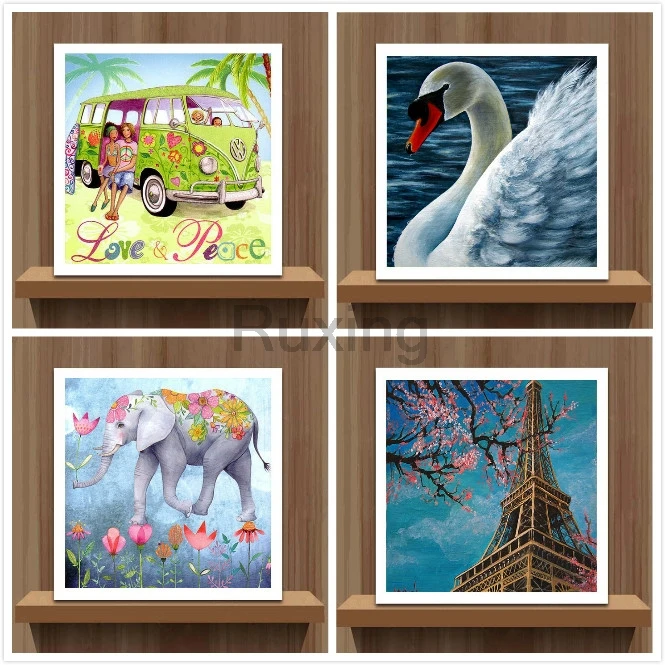 

DIY Diamond Painting Cross Stitch Diamond Embroidery Full Square Rhinestones Mosaic Animated animal architecture landscape Decor
