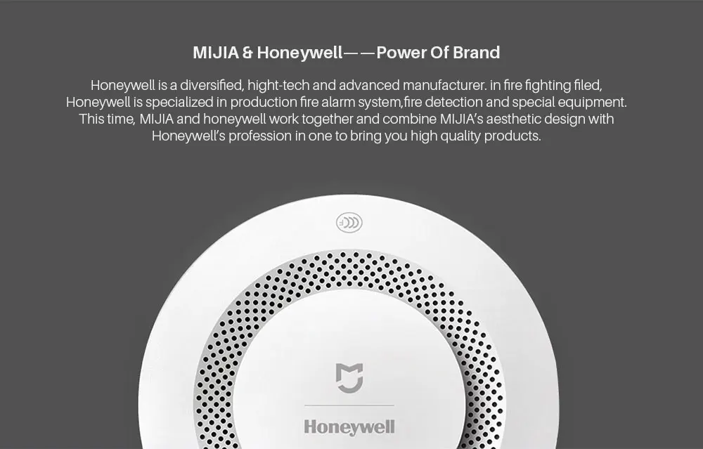 Xiaomi Mijia Honeywell детектор дыма пожарная сигнализация датчик Умный дом Безопасность работа с Xiaomi Gateway 2 через приложение управление