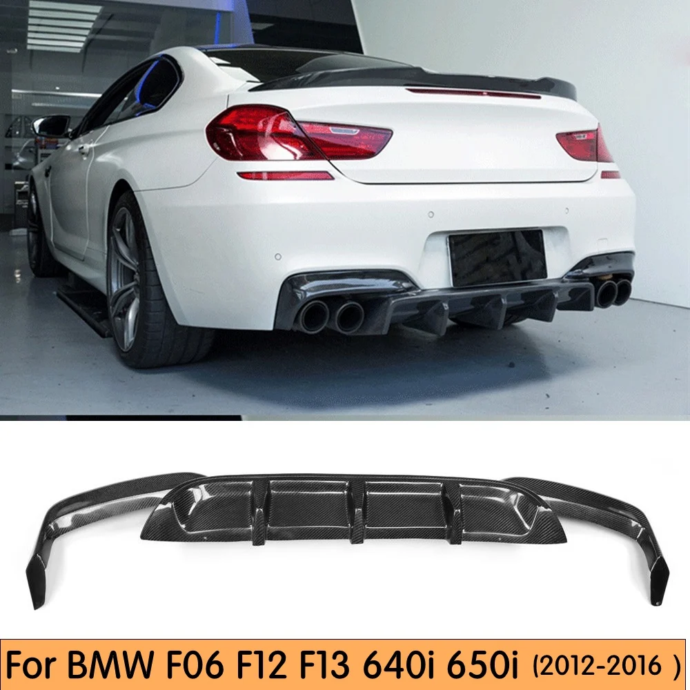 F12 диффузор губа из углеродного волокна для BMW F06 F13 M Sport задний бампер 640i xDrive 650i 2012