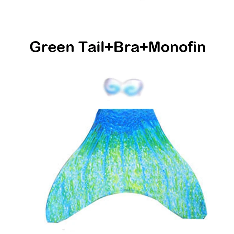 green tail monofin Взрослый плавающий хвост русалки для плавания Zeemeerminstaart хвост русалки Косплей Костюм «хвост русалки» для детей, девочки русалки - Цвет: green tail monofin