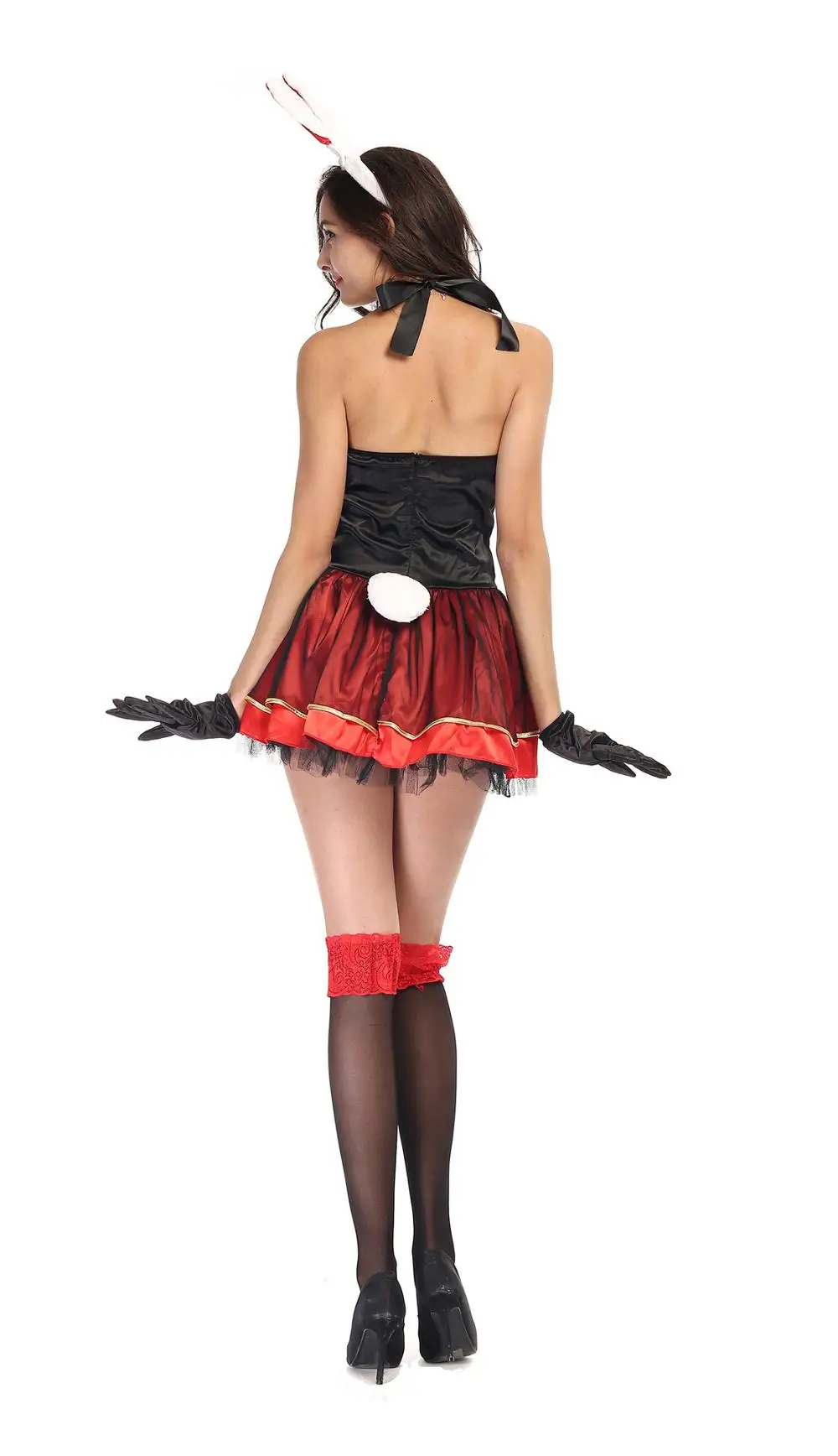 Сексуальный костюм кролика для девушек милое Красное сердце Кролик детка