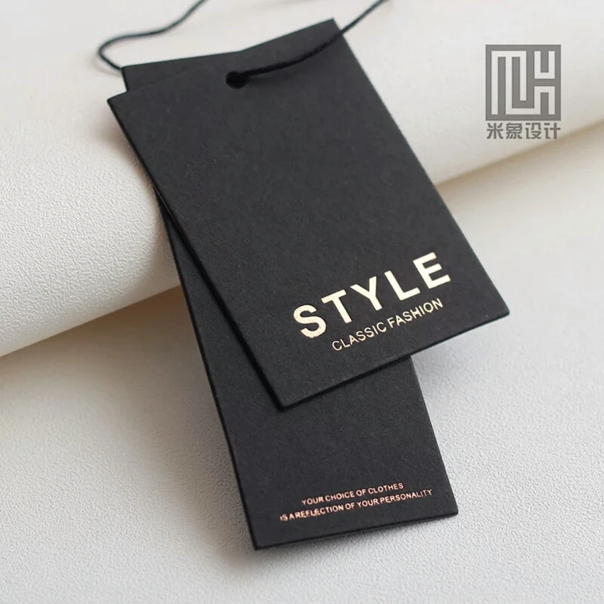 200pcs/lot 300gsm black paper tag silver foil customized garment clothes swing hangtag printed tags price | Дом и сад