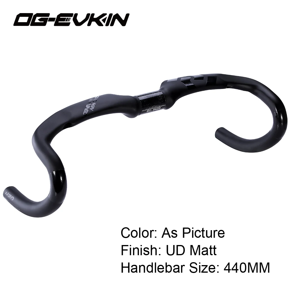 440mm UD matte OG-EVKIN HB002 углеродный руль для велосипеда дорожный интегрированный UD matt Di2 Drop bar 40 42 44 см руль для шоссейного велосипеда Aero 31,8 мм - Цвет: 440mm UD matte