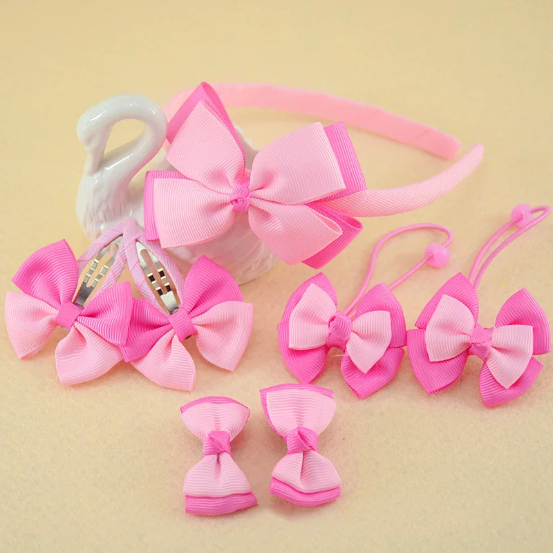 7 шт./компл. Детские Аксессуары Hairband заколки для волос резинка девочек Прекрасный