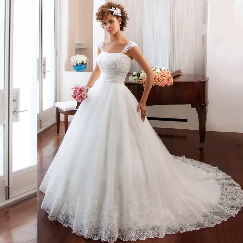Tulle Beaded Applique Lace Cheap White Ball Gowns Wedding Dresses 2017 Vestidos De Novia Cinderella Gown | Свадьбы и торжества