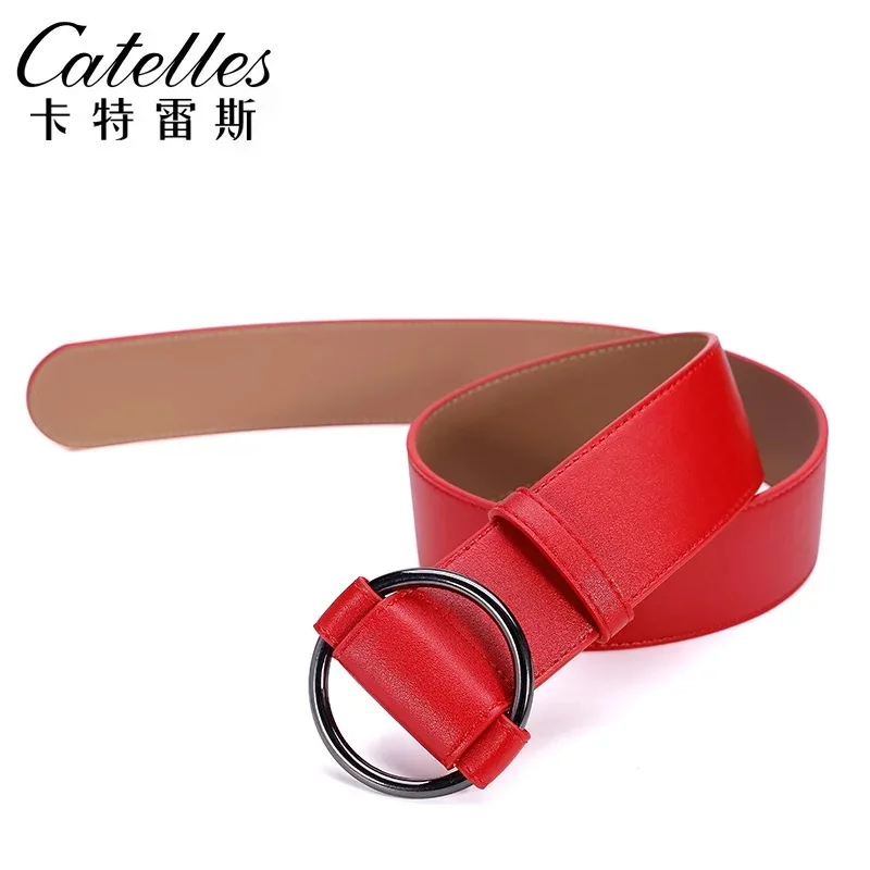 Catelles 2017 New Wide belt female leather cummerbund decoration skirt sweater black red wide strap female 4.8CM 5CM Belt