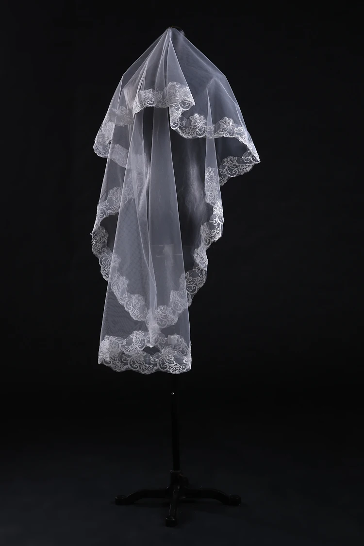 Shippign 1.5 м короткие фата невесты свадебное платье мягкий кружева завесу свадебные