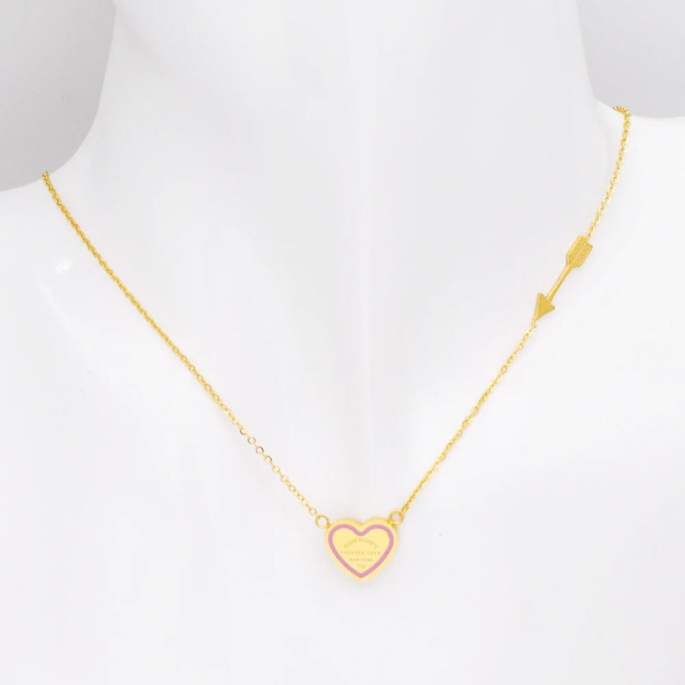 New Fashion Design Six Style Arrow And Love Heart Necklace Stainless Steel Women Luxury Jewelry Best Gift For Wedding | Украшения и
