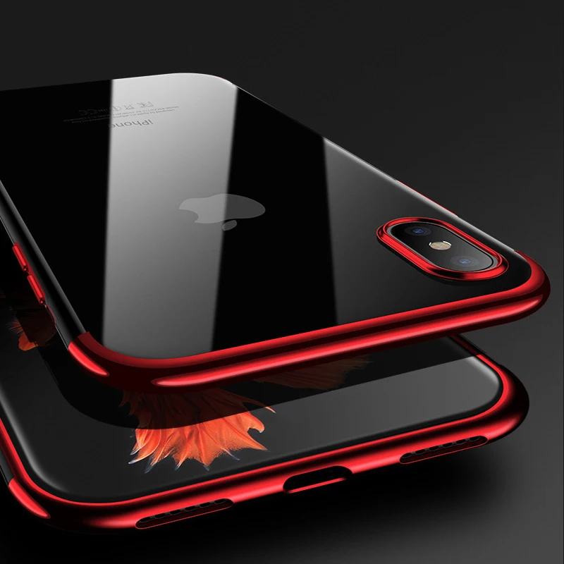 Роскошный мягкий ТПУ чехол для iPhone X 7 8 прозрачный кремний 6 6s Plus 10 ультра тонкий
