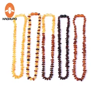 haohupo raw amber necklaces for adults raw irregular beads baltic natural amber women necklace organic jewelry supplier