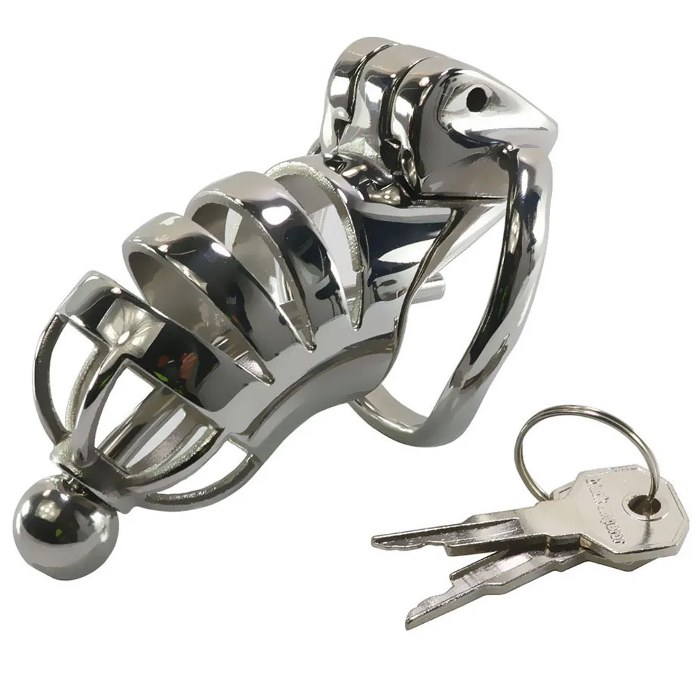 Нержавеющая сталь Мужской Клетка целомудрия с уретральный катетер игрушки cbt