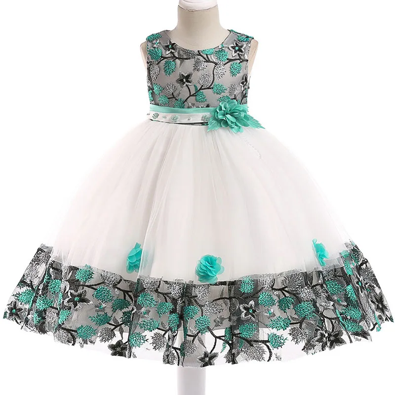 Лето 2021 детское официальное платье для свадебных торжеств с вышивкой девочек