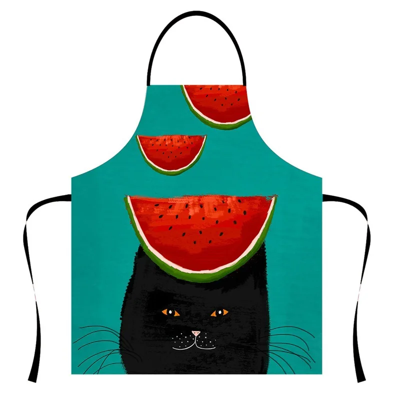 С рисунком милого кота Кухня фартук холст шеф повара Ресторан Аксессуары
