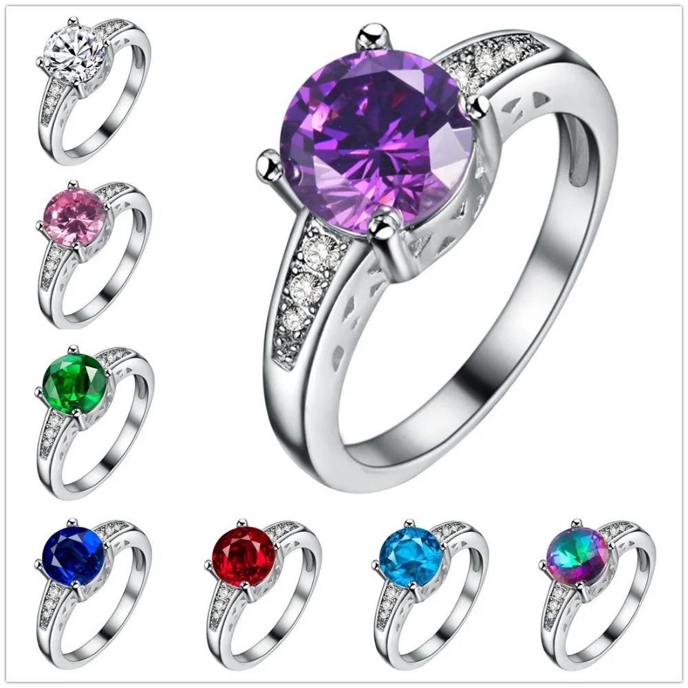 Женское кольцо из стерлингового серебра 925 пробы классическое для свадьбы с