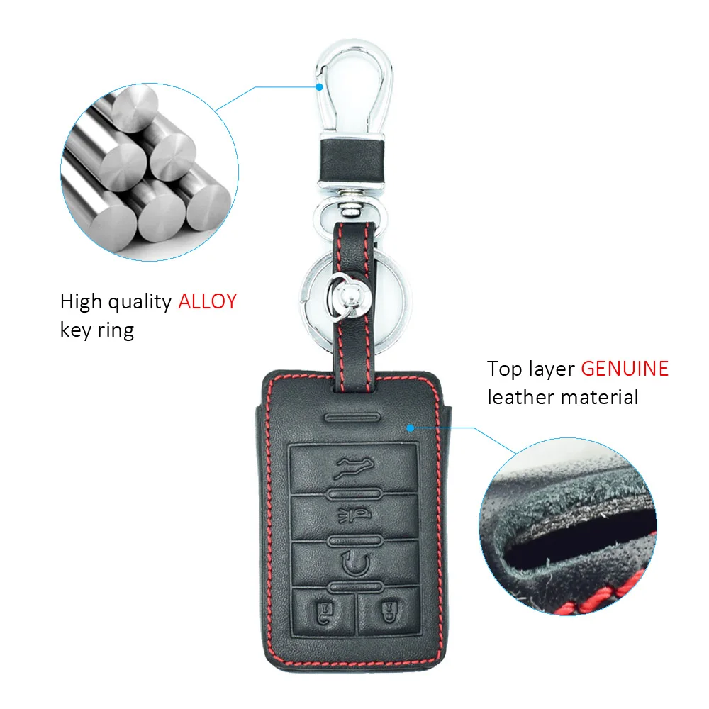 Чехол для ключей из натуральной кожи для Cadillac DTS STS Escalade CTS SRX XTS ATS C7 Corvette Smart Keyless чехол дистанционного брелока брелок сумка
