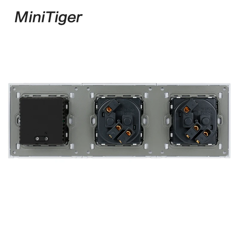 Настенная электрическая розетка Minitiger с двойным USB портом 16 А 5 В 2 А|Электрические