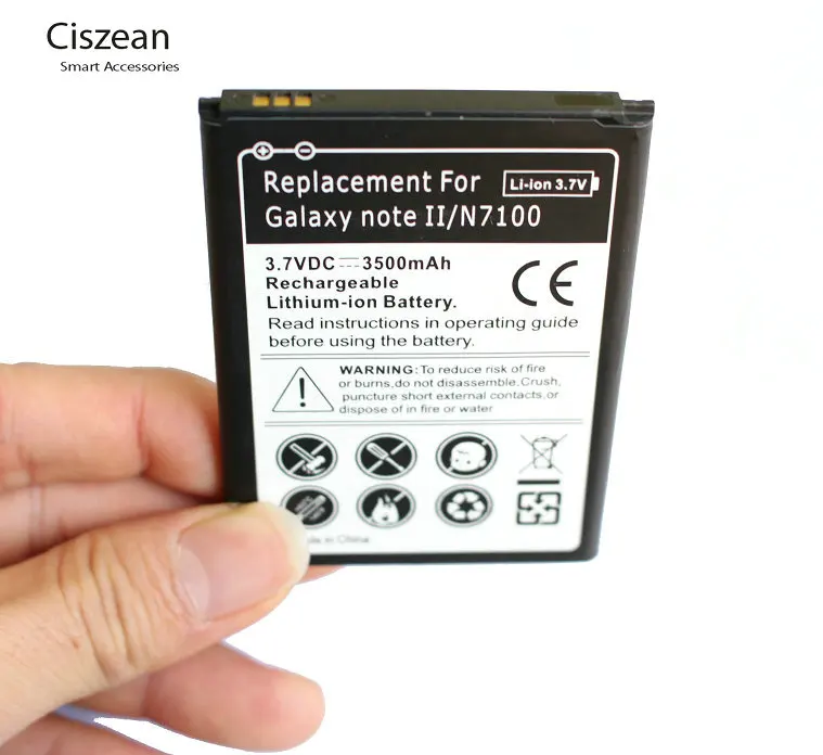 Сменный аккумулятор для Samsung Galaxy Note 2 II N7100 N7105 I605 I607 R950 T889 L900 I317 3500 мАч 1 шт.|battery for