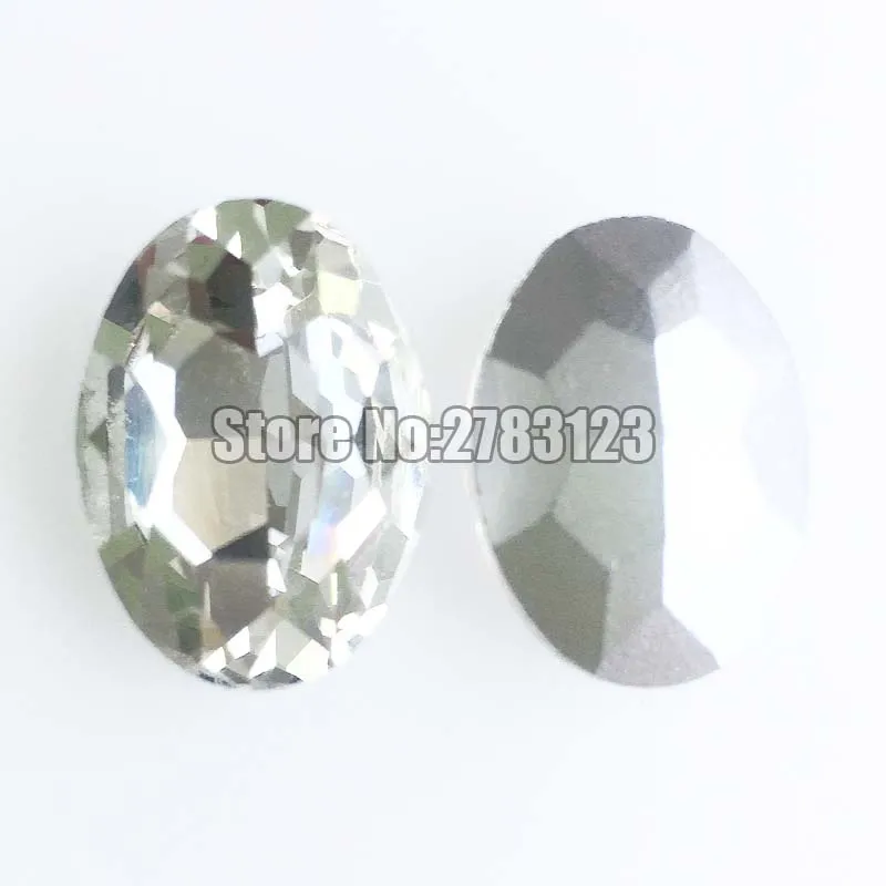 Овальная форма кристалла AAA стеклянная прозрачная белая стразы 4x6 мм 6x8 8x10 10x14 13x18