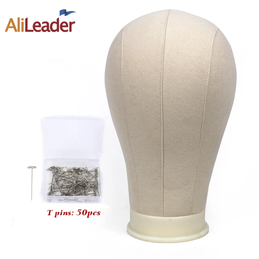 Alileader 2" 22" 2" 24" 2" бежевый холст блок голова Обучение манекен голова для создания париков дисплей и 50 шт. т иглы