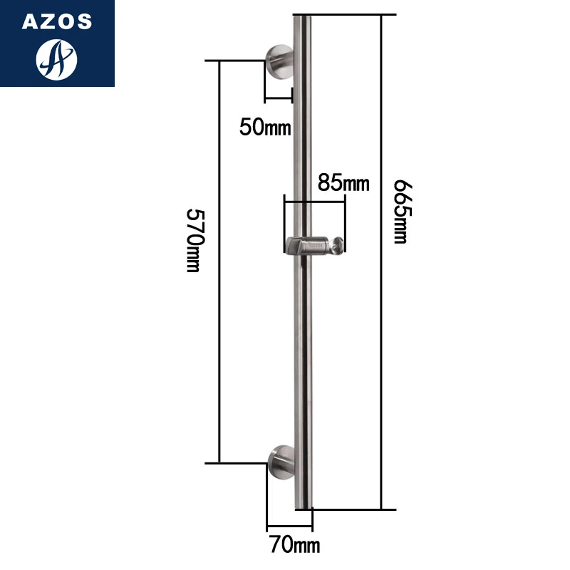 Удочка для душа Azos SUS304 из нержавеющей стали никелевая матовая поднимается и
