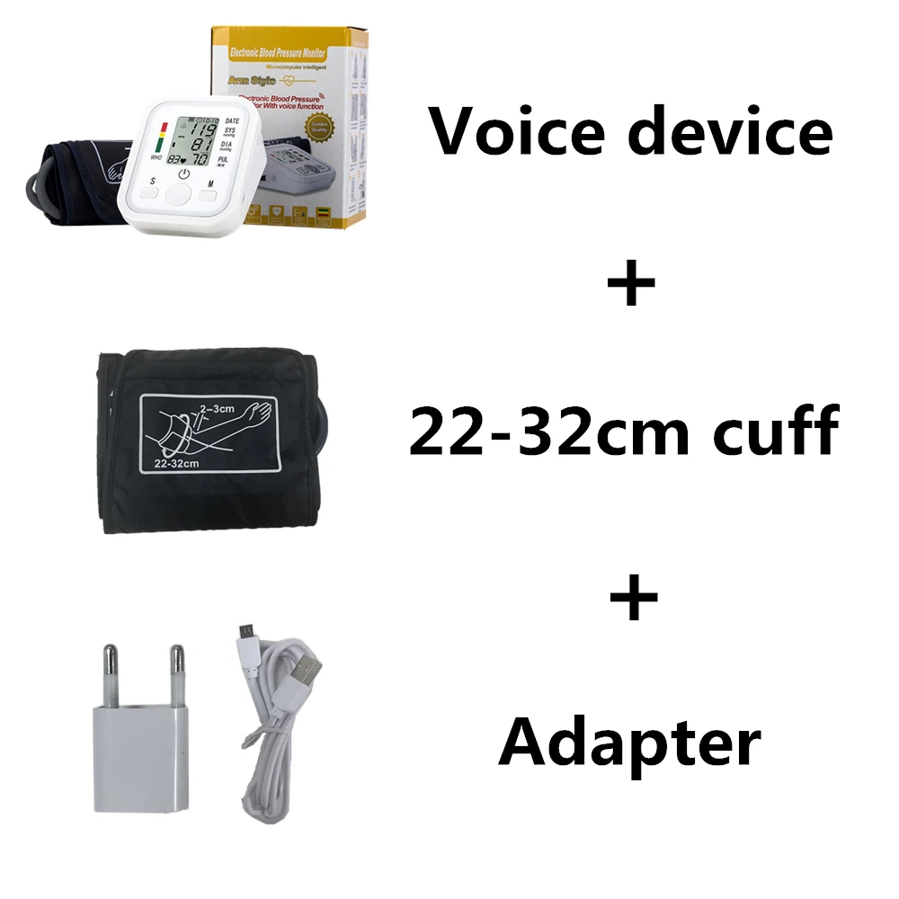 voice22-32cm cuff JZIKI цифровой измеритель артериального давления, тонометр, портативный измеритель артериального давления, сфигмоманометр - Цвет: voice22-32cm cuff