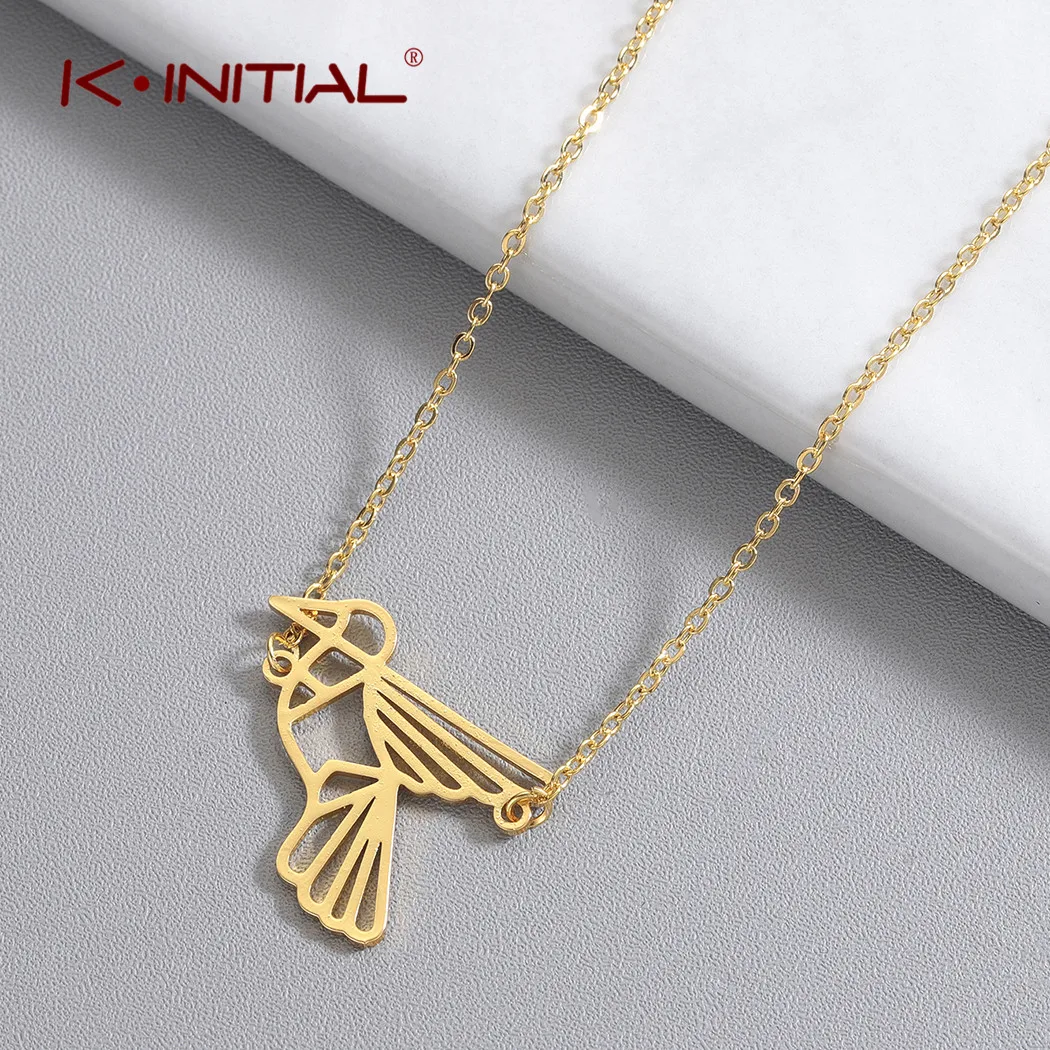 Kinitial Новое Филигранное ожерелье с колибри женское милыми дикими животными