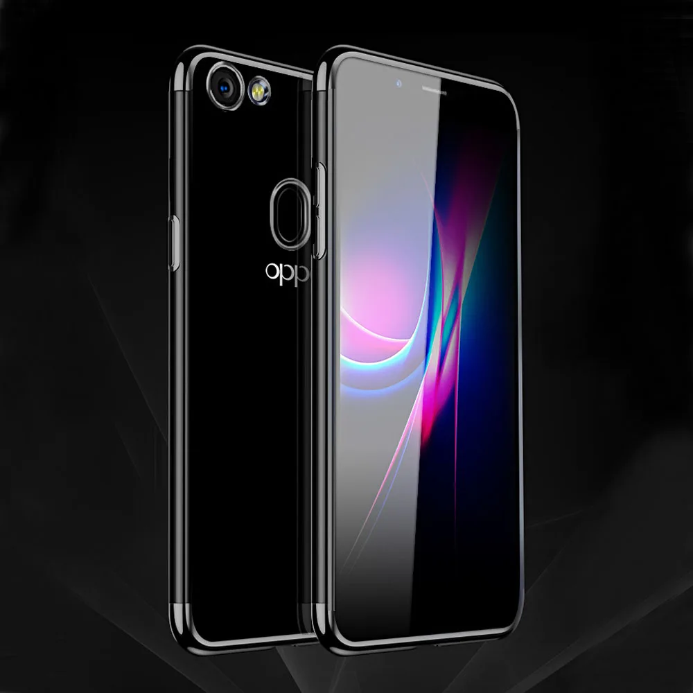 Для Oppo F5/A73 чехол Ультратонкий Роскошный хромированный прозрачный
