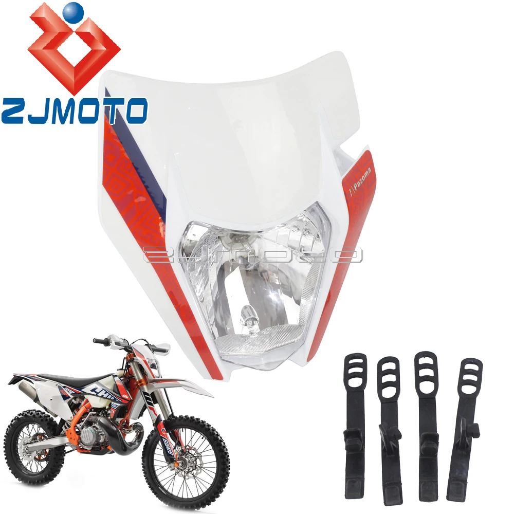 Белый Мотоцикл Dirt Pit Bike фара для KTM MX SXF SX XCW XC EXC XCF шесть дней 350 450 500 E8 Emark налобный