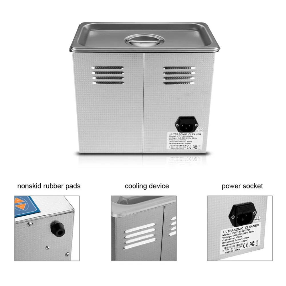 GT sonic VGT-1730QTD 3L Цифровой Ультра звуковой Очиститель Машина для чистки ванной для ювелирных часов очки печатная плата