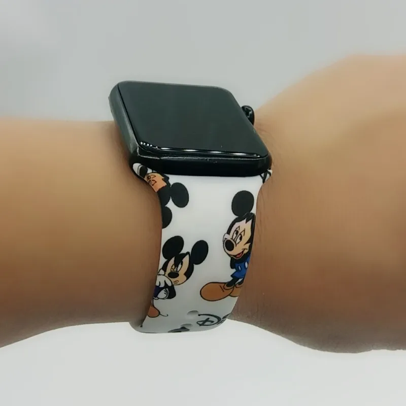 Модные Мультяшные силиконовые часы ремешок для iwatch 38 мм 42 40 44 высококачественные