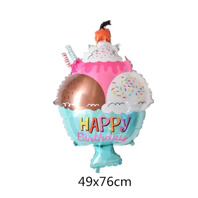 ice cream Birthday Balloons Rose Pink Flamingo Moon Heart Beer cup Foil Balloon Wedding Mariage Decoration Adult Party Helium Air Globos - Цвет: ice cream