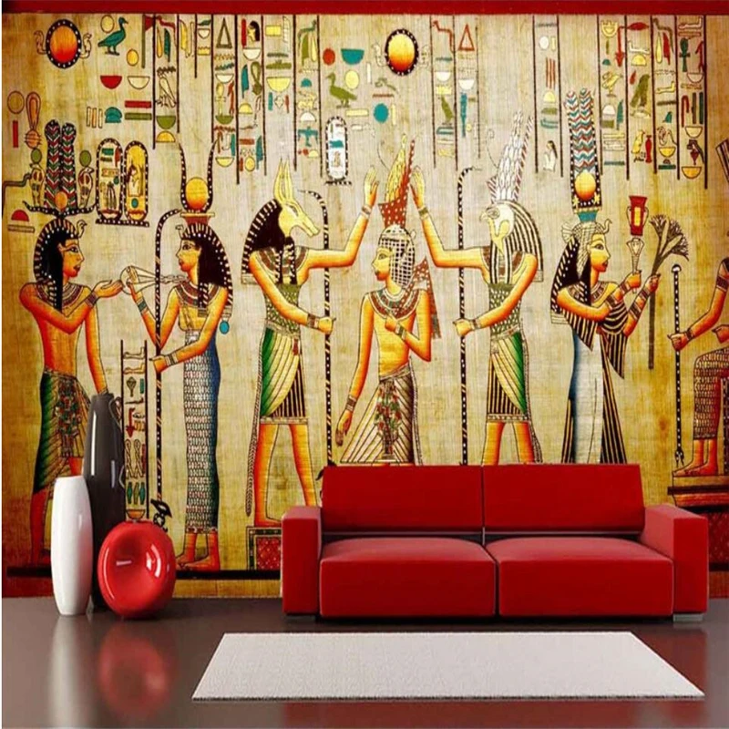 

wellyu Nostalgic ancient Egyptian celebration classical TV backdrop custom large fresco wallpaper papel de parede