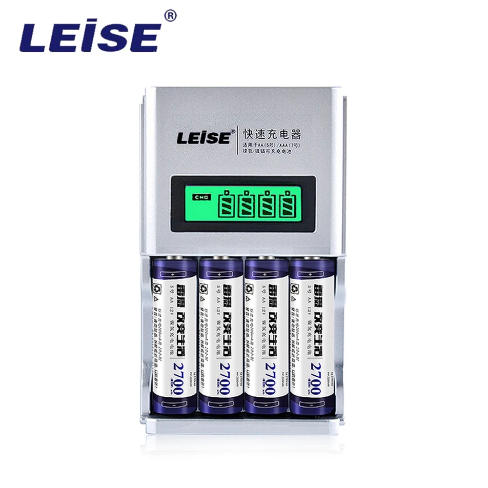 Leise AA Аккумуляторная батарея 2700mAh Nimh с 4 слотом Nimh/Nicd зарядное устройство подходит