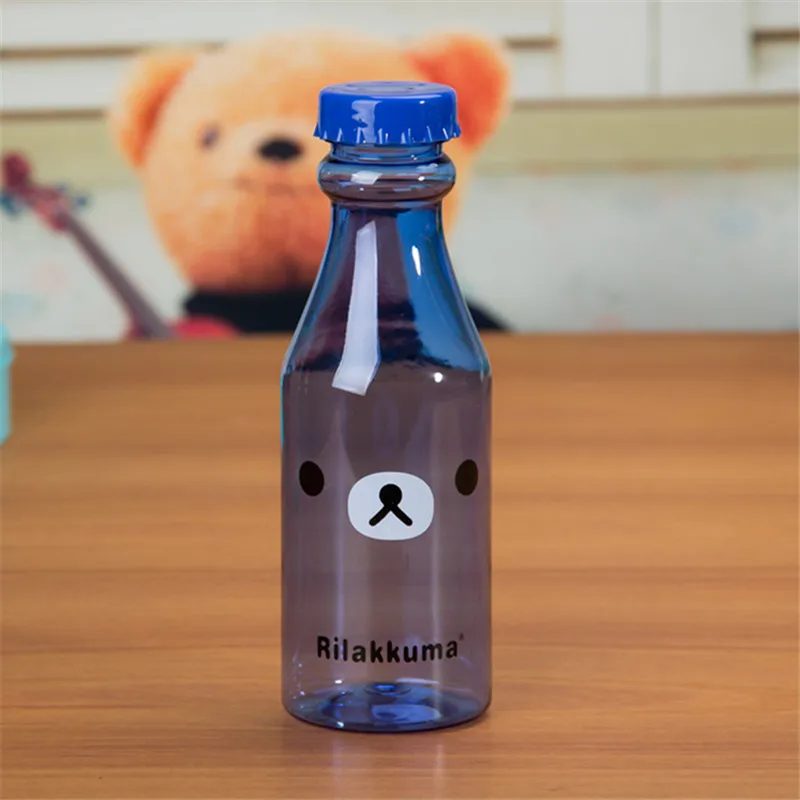 Qisen медведь бутылка для воды BPA бесплатно небьющиеся портативные бутылки для воды герметичные чайники Йога тренажерный зал бутылка 9 цветов - Цвет: Dark Blue