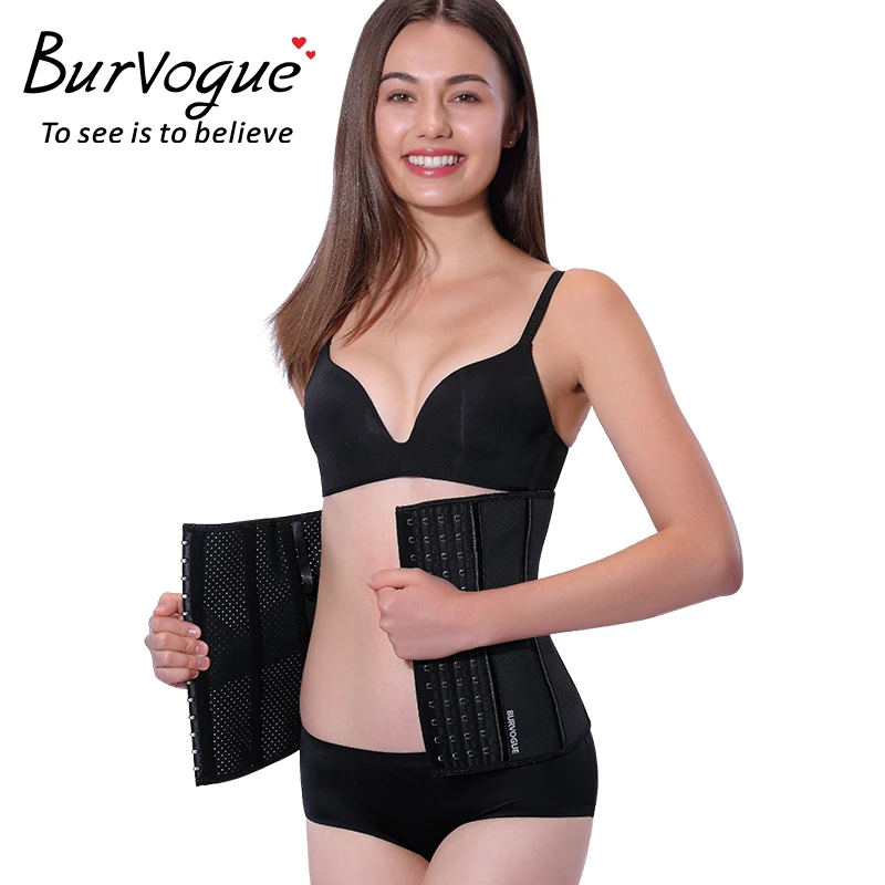Burvogue Женская Корсетная дышащая сетка атласная и латексная Талия тренажер под бюстом поясной корсет для похудения дышащий корсет для занятий спортом