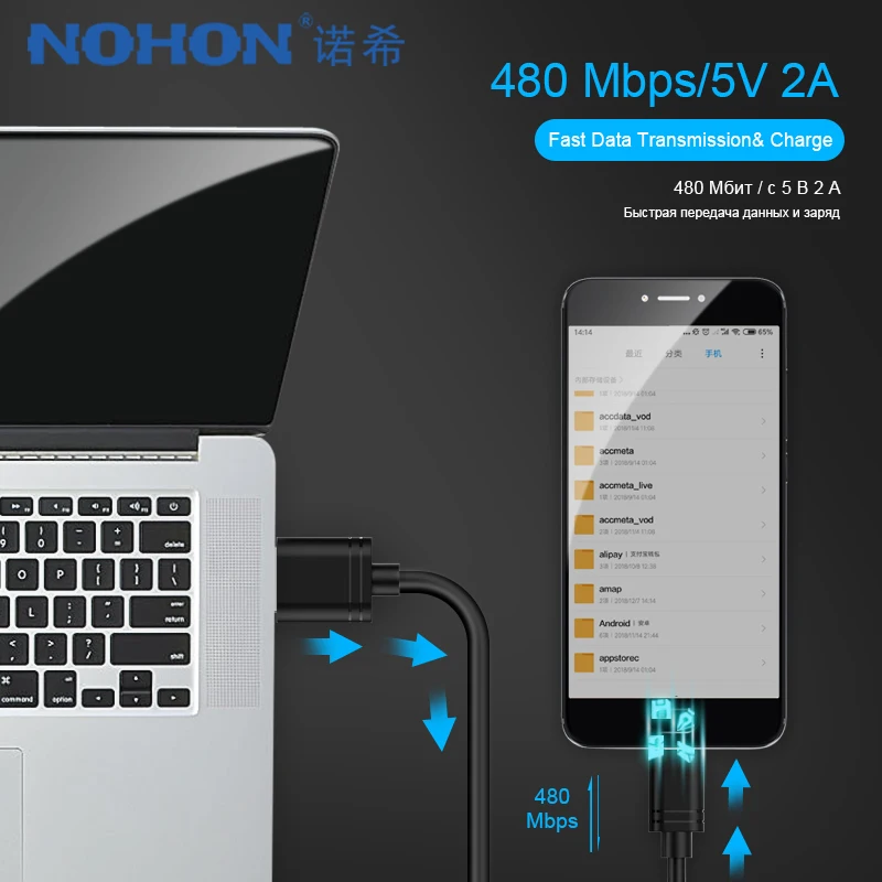 NOHON usb type C зарядный кабель для передачи данных Xiaomi 5 6 samsung Gaxaly S8 S9 Plus шнур Oneplus 5T 3
