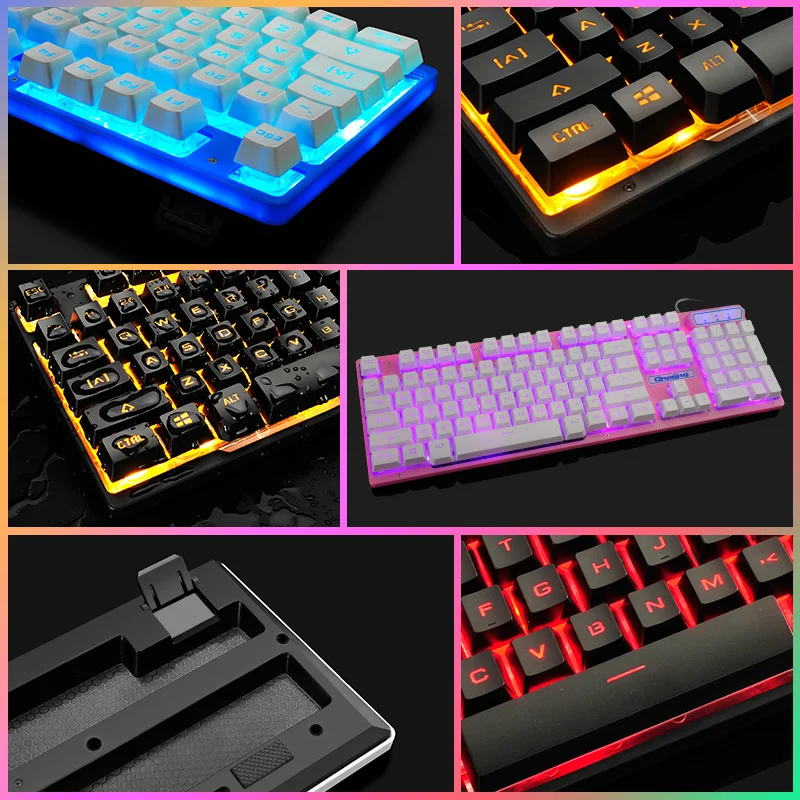 Проводная Подсветка 104 клавиш 19 USB светодиодный подсветка|Клавиатуры| |